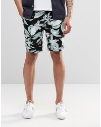 schwarze bedruckte Shorts von Asos