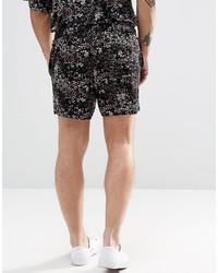 schwarze bedruckte Shorts von Reclaimed Vintage