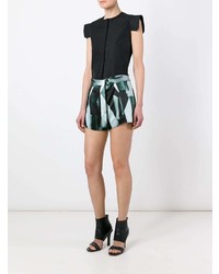 schwarze bedruckte Shorts von Ann Demeulemeester