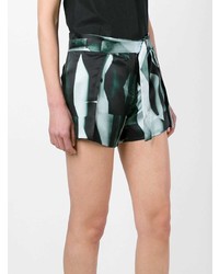 schwarze bedruckte Shorts von Ann Demeulemeester