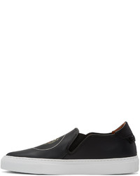 schwarze bedruckte Slip-On Sneakers aus Leder von Givenchy