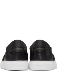 schwarze bedruckte Slip-On Sneakers aus Leder von Givenchy