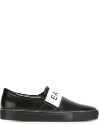 schwarze bedruckte Slip-On Sneakers aus Leder von Each X Other