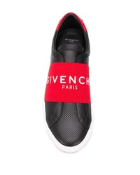 schwarze bedruckte Slip-On Sneakers aus Leder von Givenchy