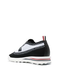 schwarze bedruckte Slip-On Sneakers aus Segeltuch von Thom Browne