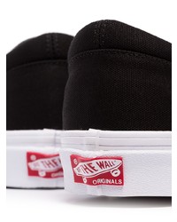 schwarze bedruckte Slip-On Sneakers aus Segeltuch von Vans