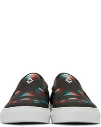 schwarze bedruckte Slip-On Sneakers von Marcelo Burlon County of Milan