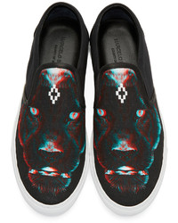 schwarze bedruckte Slip-On Sneakers von Marcelo Burlon County of Milan