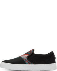 schwarze bedruckte Slip-On Sneakers von Marcelo Burlon County of Milan