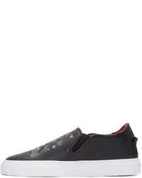 schwarze bedruckte Slip-On Sneakers von Givenchy