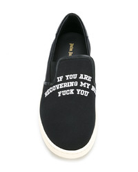 schwarze bedruckte Slip-On Sneakers von Palm Angels