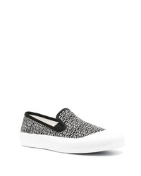 schwarze bedruckte Slip-On Sneakers von Armani Exchange