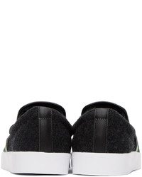 schwarze bedruckte Slip-On Sneakers von Junya Watanabe