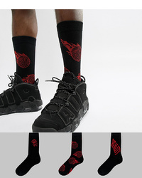 schwarze bedruckte Socken von ASOS DESIGN