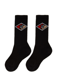 schwarze bedruckte Socken von Burberry