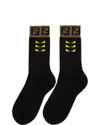 schwarze bedruckte Socken von Fendi