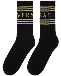 schwarze bedruckte Socken von Versace