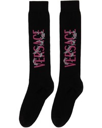 schwarze bedruckte Socken von Versace