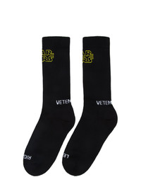 schwarze bedruckte Socken von Vetements