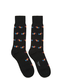 schwarze bedruckte Socken von Paul Smith
