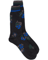 schwarze bedruckte Socken von Sacai