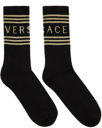 schwarze bedruckte Socken von Versace