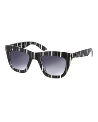 schwarze bedruckte Sonnenbrille von Quay