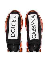 schwarze bedruckte Sportschuhe von Dolce & Gabbana