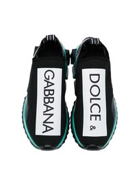 schwarze bedruckte Sportschuhe von Dolce & Gabbana