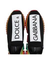 schwarze bedruckte Sportschuhe von Dolce & Gabbana