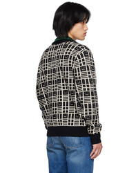 schwarze bedruckte Strickjacke von Acne Studios