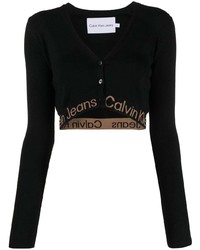 schwarze bedruckte Strickjacke von Calvin Klein Jeans