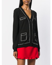 schwarze bedruckte Strickjacke von Boutique Moschino