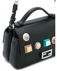 schwarze bedruckte Taschen von Fendi