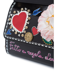 schwarze bedruckte Taschen von Dolce & Gabbana