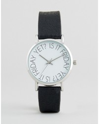 schwarze bedruckte Uhr von Asos