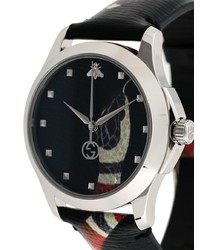 schwarze bedruckte Uhr von Gucci