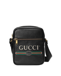 schwarze bedruckte Umhängetasche von Gucci