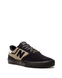 schwarze bedruckte Wildleder niedrige Sneakers von New Balance