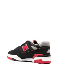 schwarze bedruckte Wildleder niedrige Sneakers von New Balance