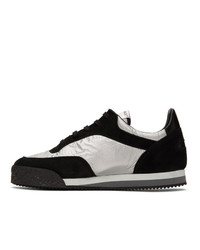 schwarze bedruckte Wildleder niedrige Sneakers von Comme Des Garcons SHIRT