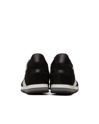 schwarze bedruckte Wildleder niedrige Sneakers von Comme Des Garcons SHIRT