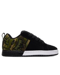 schwarze bedruckte Wildleder niedrige Sneakers von DC Shoes