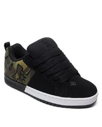 schwarze bedruckte Wildleder niedrige Sneakers von DC Shoes