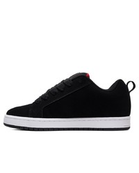 schwarze bedruckte Wildleder niedrige Sneakers von DC Shoes