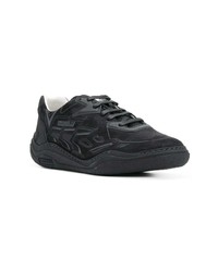 schwarze bedruckte Wildleder niedrige Sneakers von Lanvin