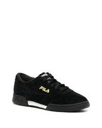 schwarze bedruckte Wildleder niedrige Sneakers von Fila