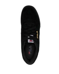 schwarze bedruckte Wildleder niedrige Sneakers von Fila