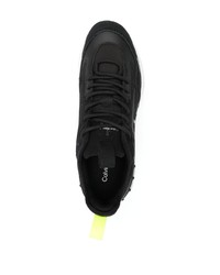 schwarze bedruckte Wildleder niedrige Sneakers von Calvin Klein Jeans