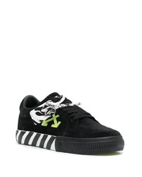 schwarze bedruckte Wildleder niedrige Sneakers von Off-White